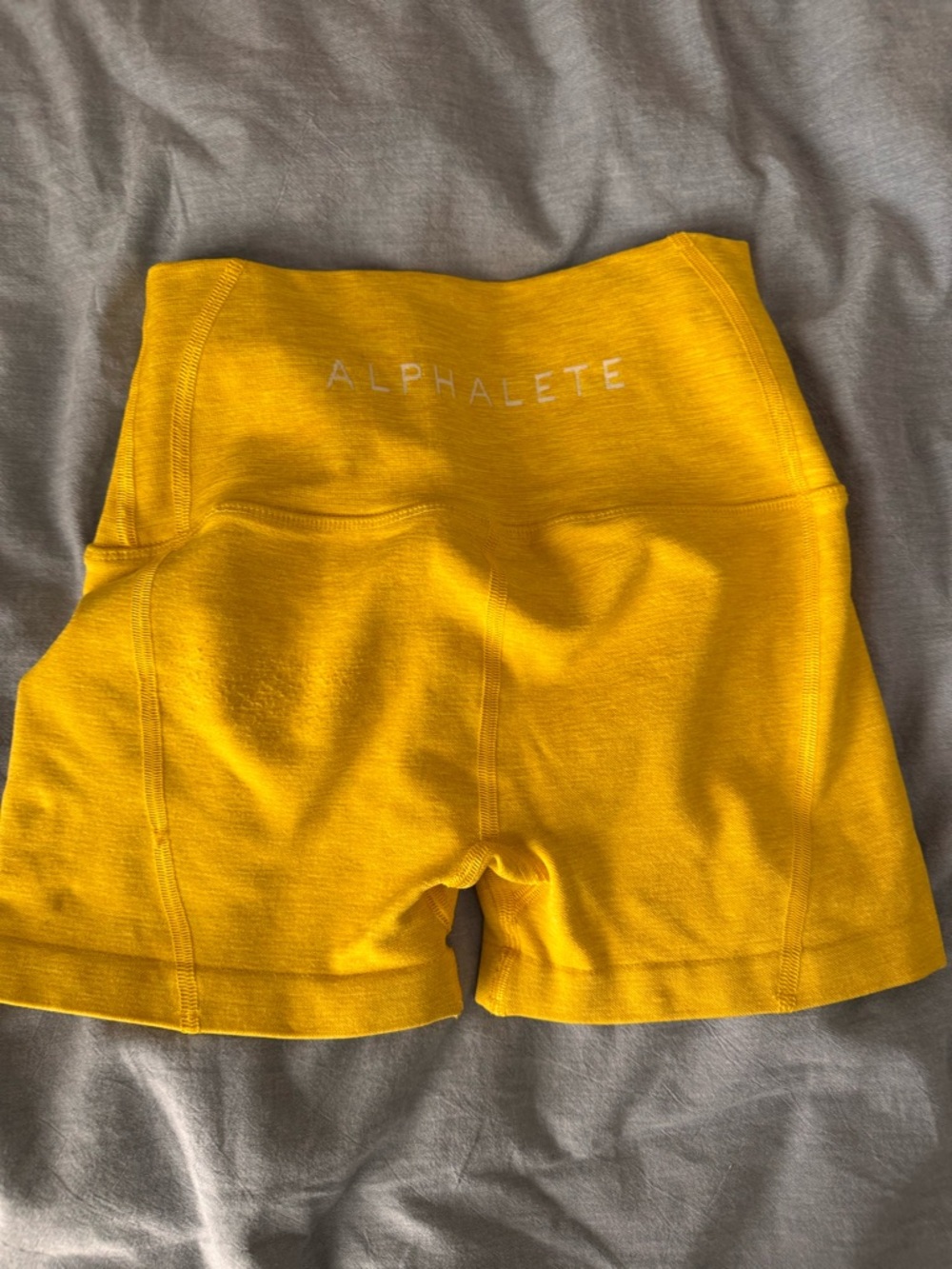 Alphalete Women's High-Rise Yellow Athletic Shorts - XS